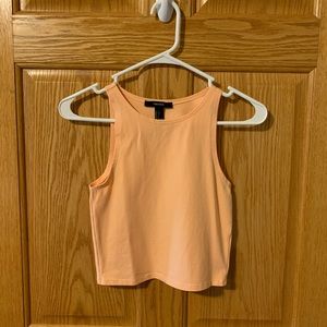 Orange high-neck crop top